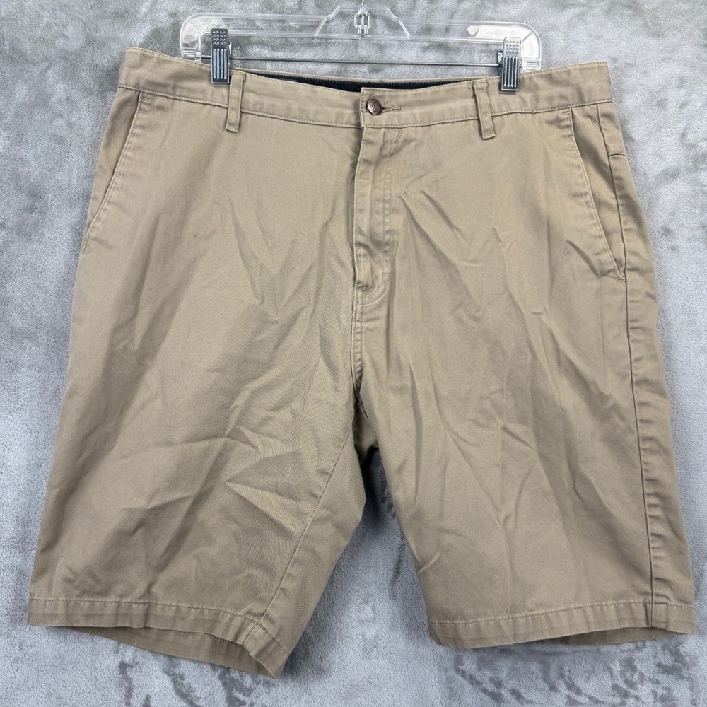 Volcom Vmonty Chino Shorts Mens 36 Khaki Tan Cotton Blend A0931350 Skate Casual